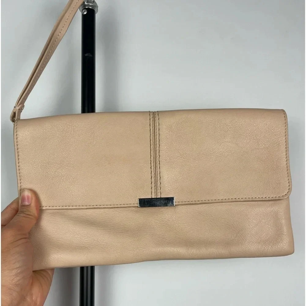 & Other‎ Stories Soft Pink Leather Rectangular Clutch Purse